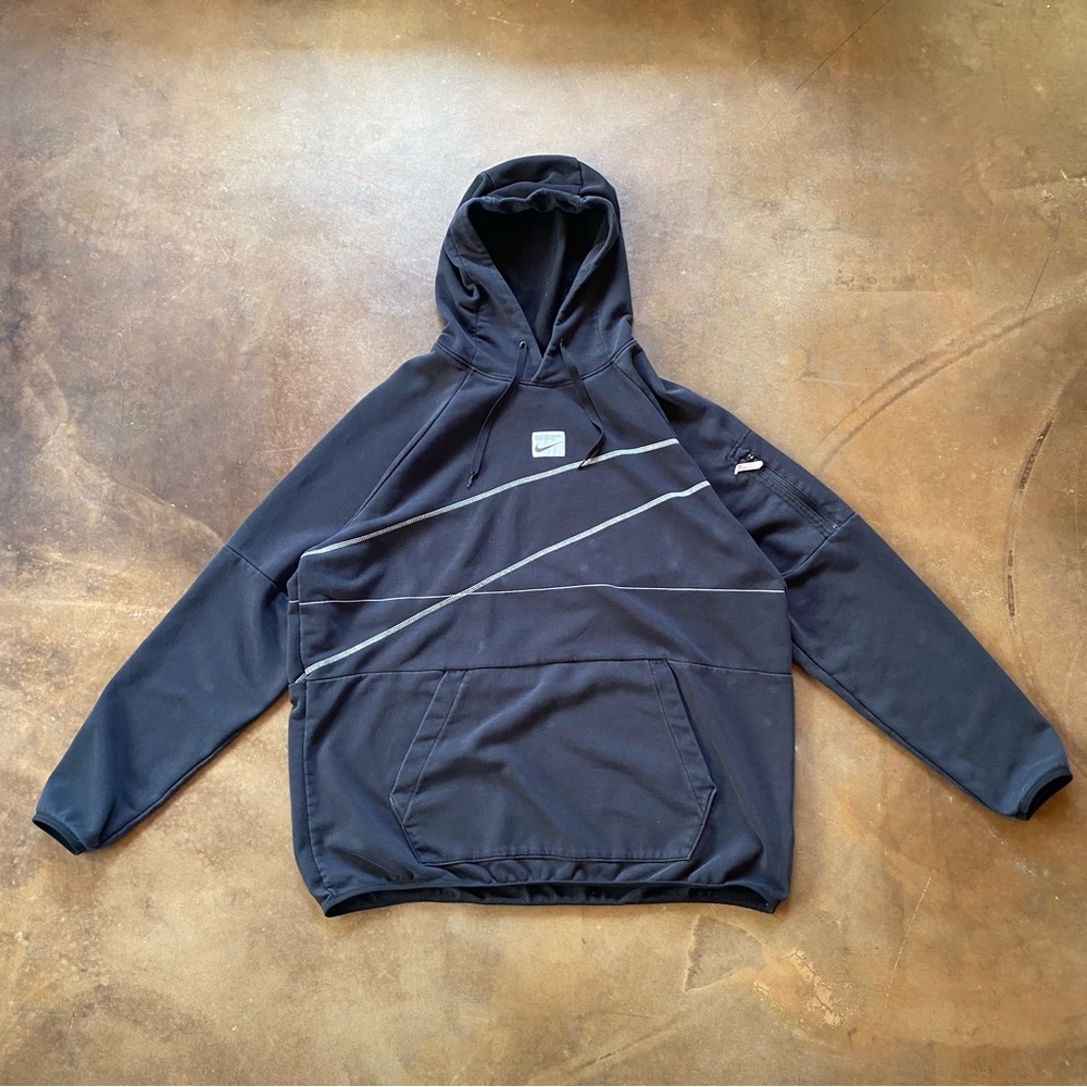 Nike Dri-Fit Black Cotton Blend Gym Fitness Running Lightweight Pullover Hoodie